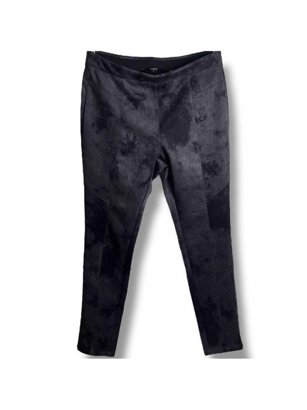 Faux Suede Leather Leggings Women’s Medium Gray and Black Tie Dye Tahari